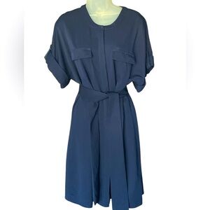 Trina Turk Navy Blue Boyant Shirt Dress